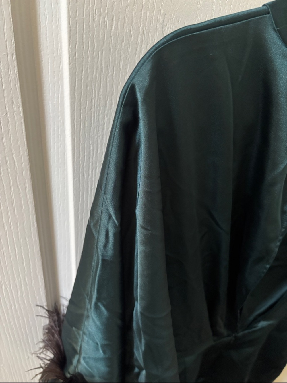 ZARA Short Satin Feather Dress - Picture 6 of 12